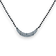 Taraash 925 Silver Mangalsutra with Black Beads & CZ Stones - Taraash