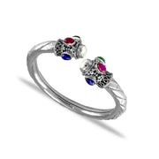 Taraash 925 Silver Multicolor stone Bangle for Women - Taraash