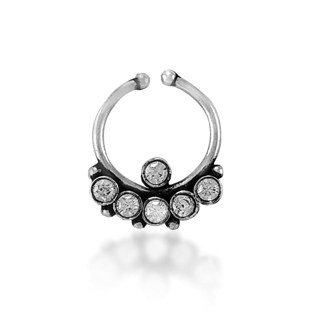 Taraash 925 Silver Non Pierced CZ Septum Nose Ring for Women - Taraash