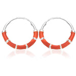 Load image into Gallery viewer, Taraash 925 Silver Orange Enamel Hoop Earring For Women - Taraash