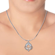 Taraash 925 Silver Peacock Cutwork Pendant For Women - Taraash