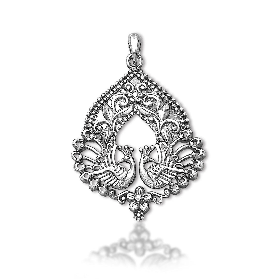 Taraash 925 Silver Peacock Cutwork Pendant For Women - Taraash