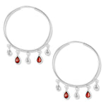 Load image into Gallery viewer, Taraash 925 Silver Pearl Drop Design Red CZ Earring For Women - Taraash

