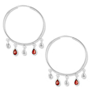 Taraash 925 Silver Pearl Drop Design Red CZ Earring For Women - Taraash