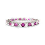 Load image into Gallery viewer, Taraash 925 Silver Pink and White Cz Matrix Tennis Bangle - Taraash