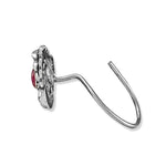 Load image into Gallery viewer, Taraash 925 Silver Pink CZ Designer Nose Pin For Women - Taraash