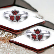 Taraash 925 Silver Red Enamel Toe Rings For Women - Taraash