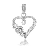 Taraash 925 Silver Romantic CZ Heart Pendant for Women - Taraash