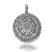Taraash 925 Silver Round Flower design Cutwork Pendant - Taraash