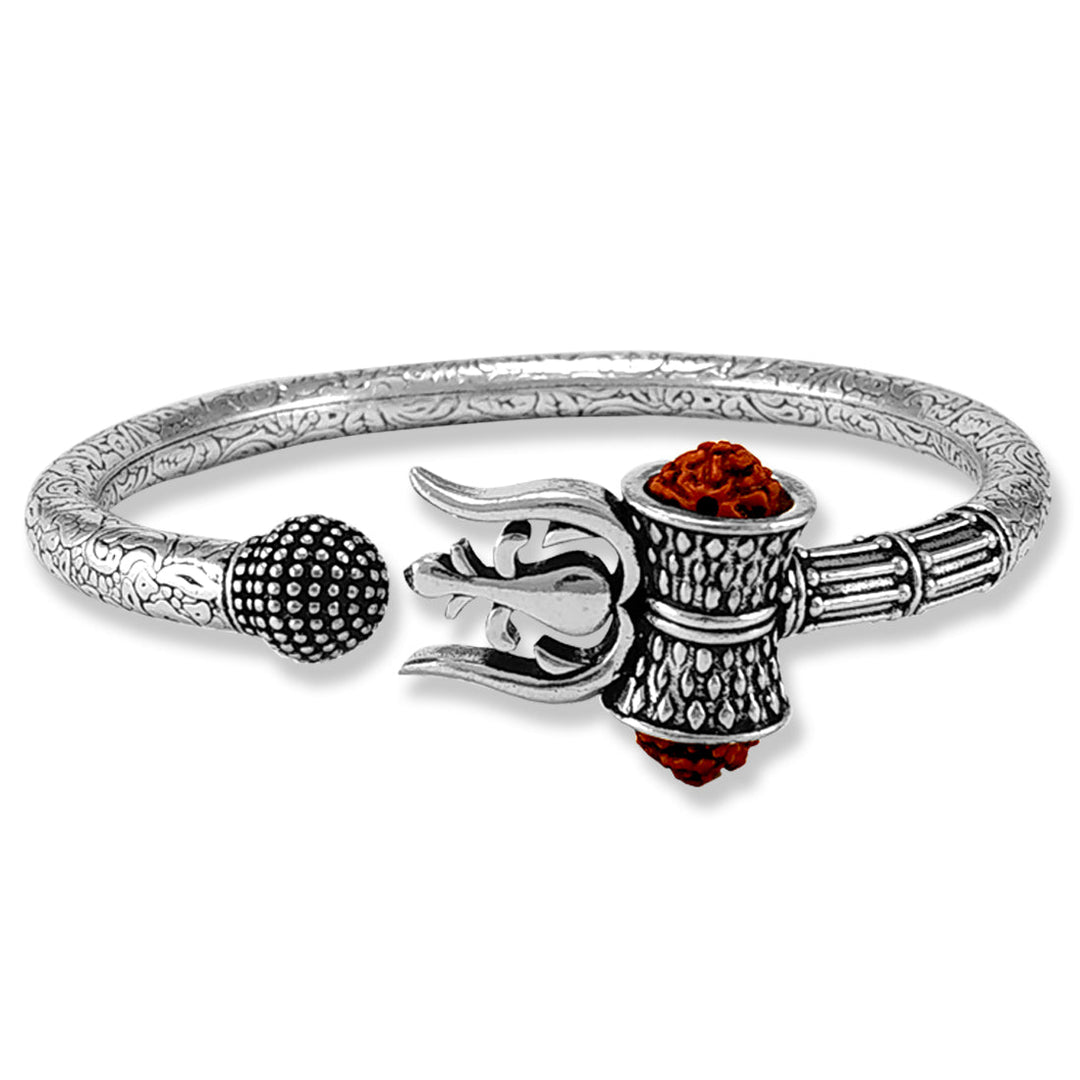 Taraash 925 Silver Shivji Rudraksha Kada For Men - Taraash