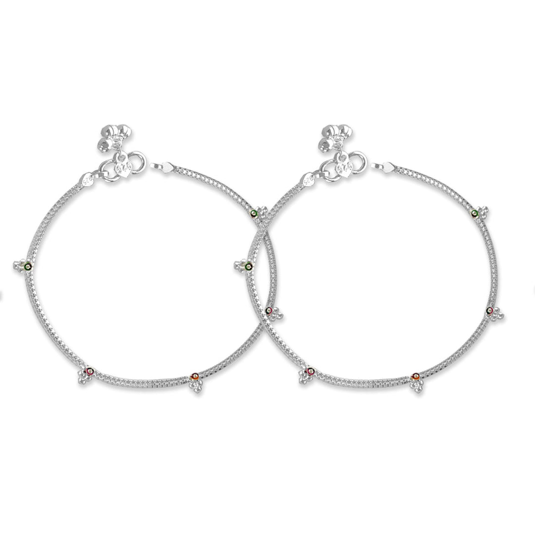 Taraash 925 Silver Single line Chain Anklet For Women - Taraash