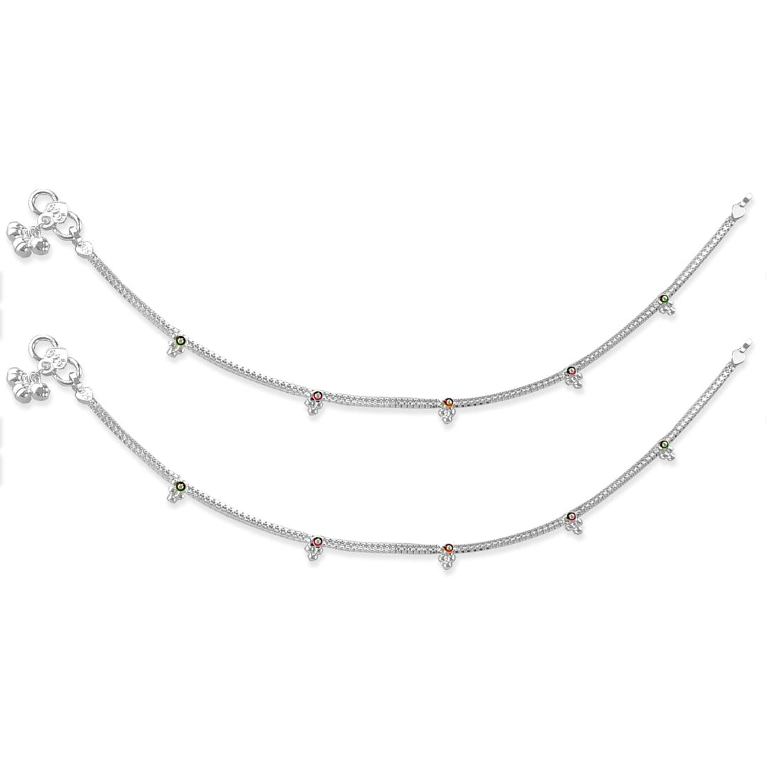 Taraash 925 Silver Single line Chain Anklet For Women - Taraash