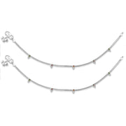 Taraash 925 Silver Single line Chain Anklet For Women - Taraash