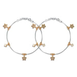 Load image into Gallery viewer, Taraash 925 Silver Star Rose Golg Plated CZ Anklet For Women - Taraash
