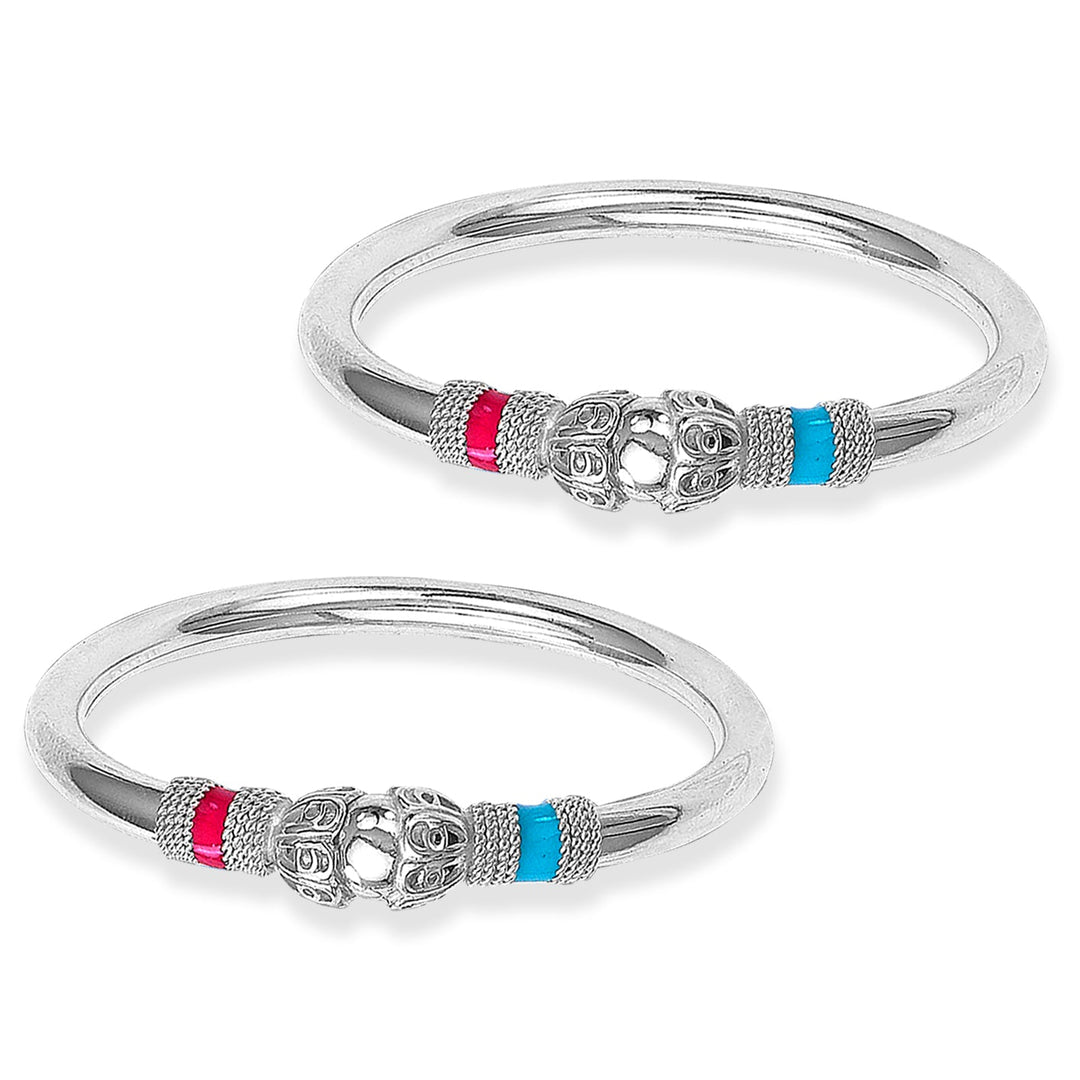 Taraash 925 Silver Top Openable Enamel Bangle For Women - Taraash