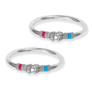 Taraash 925 Silver Top Openable Enamel Bangle For Women - Taraash
