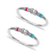 Taraash 925 Silver Top Openable Enamel Bangle For Women - Taraash