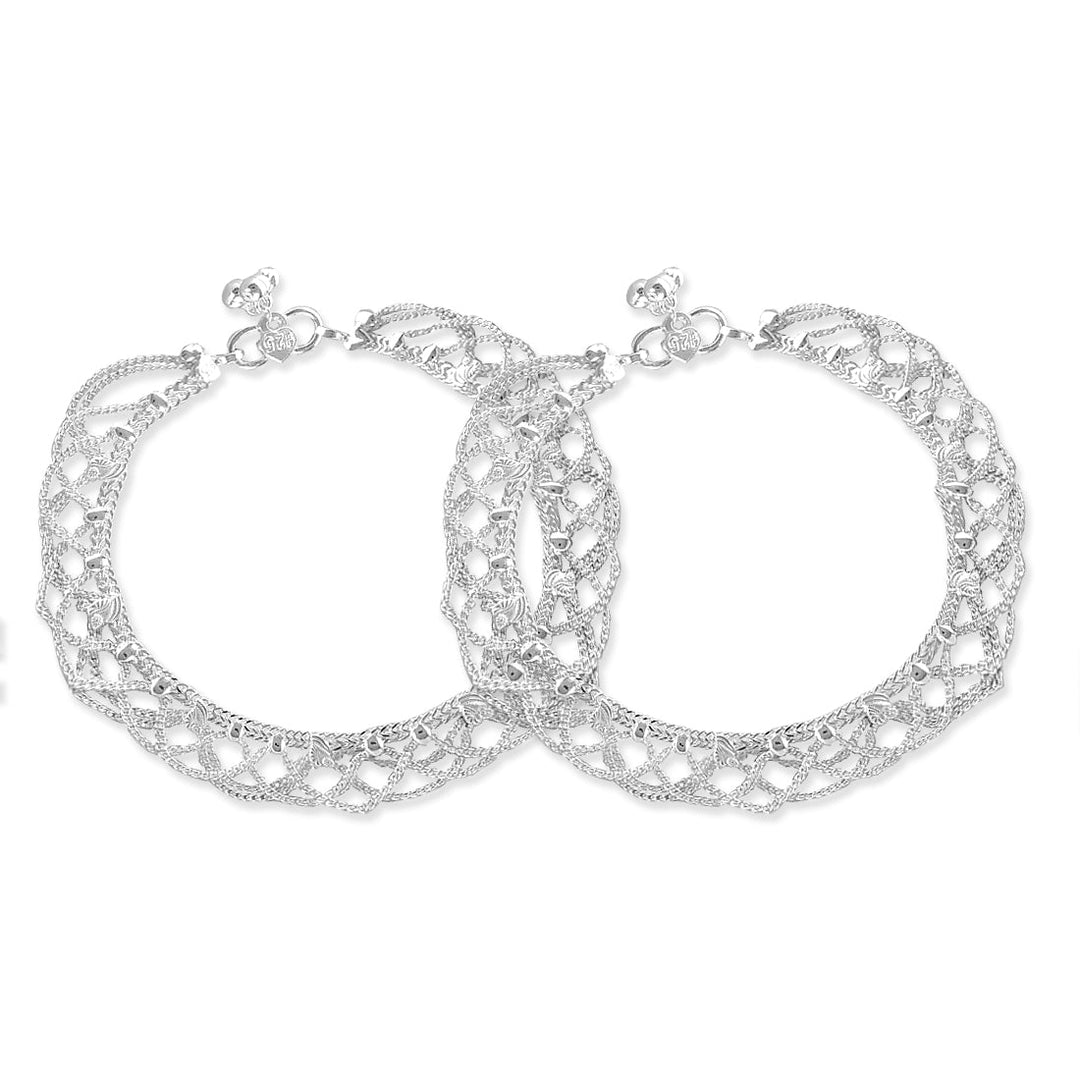 Taraash 925 Silver Traditional Authentic Bridal Anklet For Women - Taraash