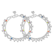 Taraash 925 Silver Traditional Enamel Bridal Anklet for Women - Taraash
