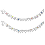 Load image into Gallery viewer, Taraash 925 Silver Traditional Enamel Bridal Anklet for Women - Taraash
