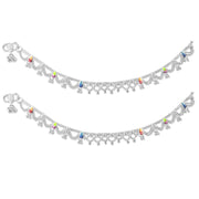 Taraash 925 Silver Traditional Enamel Bridal Anklet for Women - Taraash