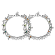 Taraash 925 Silver Traditional Enamel Design Anklet For Women - Taraash