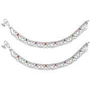 Taraash 925 Silver Traditional Indian Enamel Anklet For Women - Taraash