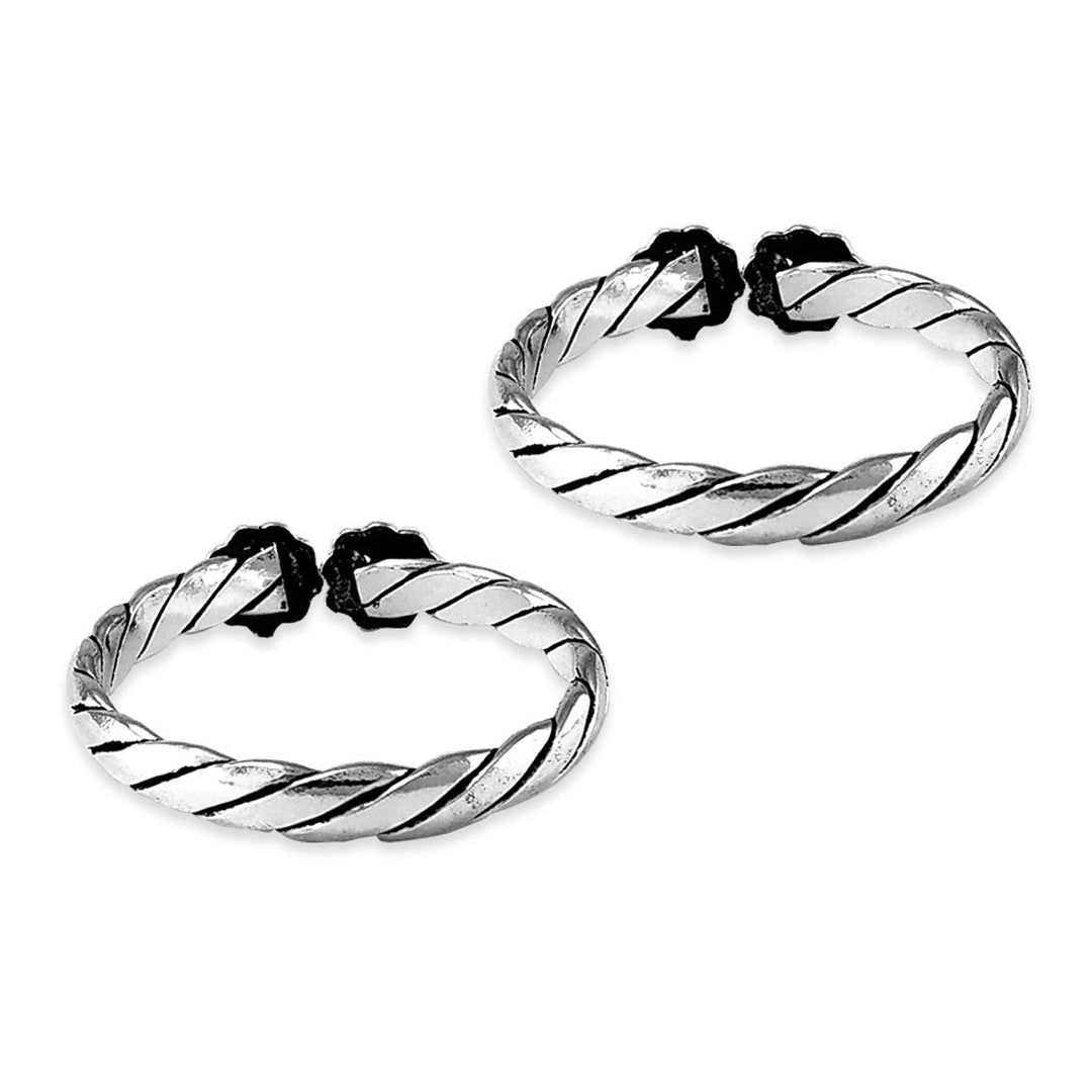 Taraash 925 Silver Wire Wrap Floral Top Open Leg Thumb Ring - Taraash
