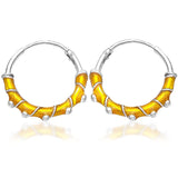 Taraash 925 Silver Yellow Enamel Hoop Earring For Women - Taraash