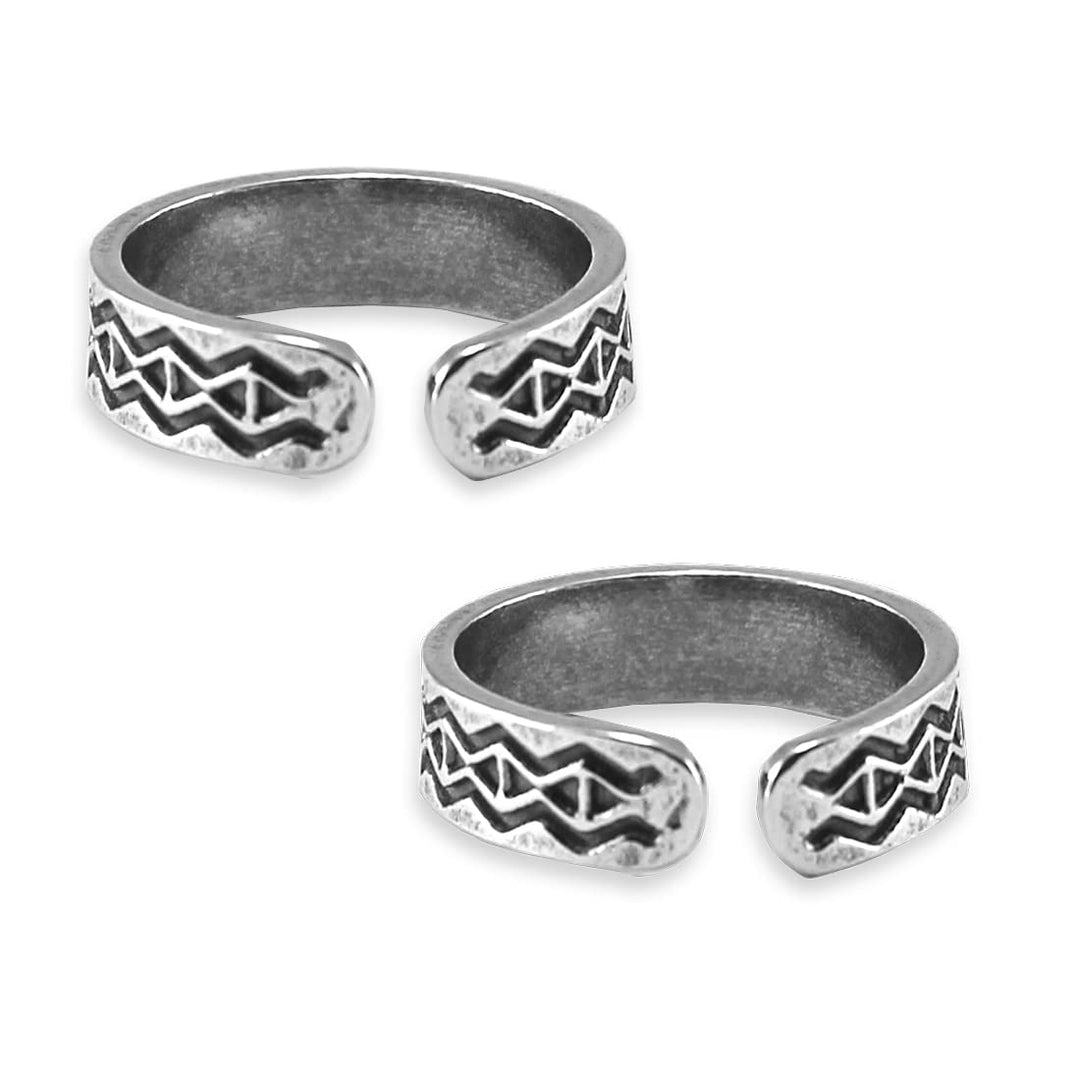 Taraash 925 Sterling Antique Cutwork Silver Toe Ring | Silver Bichiya | Chandi Jodavi For Women - Taraash