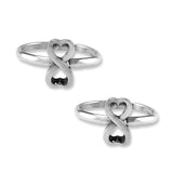 Taraash 925 Sterling Antique Heart Silver Toe Ring For Women - Taraash