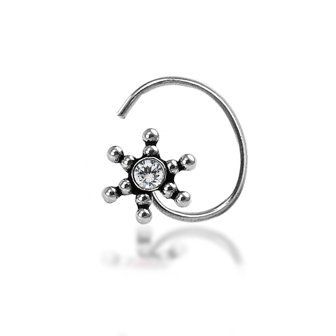 Taraash 925 Sterling Antique Nosepin | Silver Nosepin | Nosepin For Women | Nath For Women - Taraash