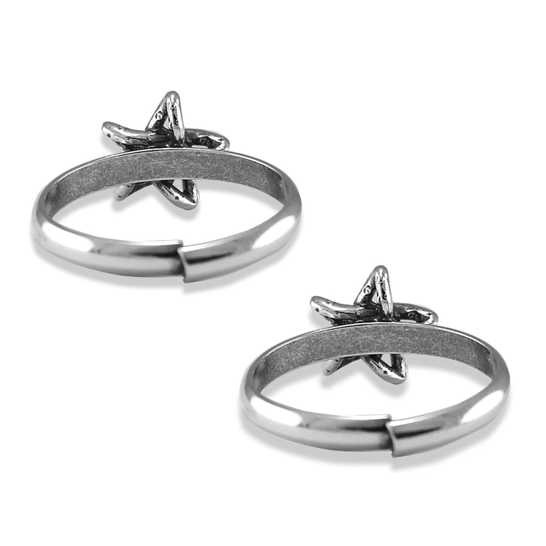 Taraash 925 Sterling Antique Star Toe Ring | Metti For Women | Silver Toe Ring For Women - Taraash