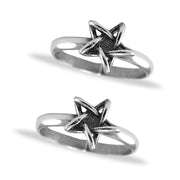 Taraash 925 Sterling Antique Star Toe Ring | Metti For Women | Silver Toe Ring For Women - Taraash