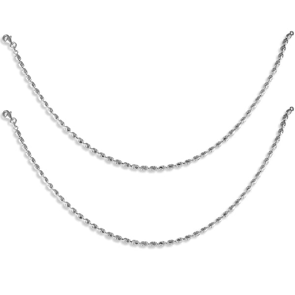 Taraash 925 Sterling Beaded Chain Anklet |Silver anklets | Anklets For Women - Taraash