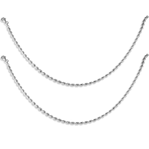 Taraash 925 Sterling Beaded Chain Anklet |Silver anklets | Anklets For Women - Taraash