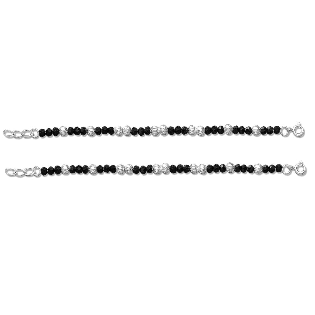 Taraash 925 Sterling Black Beaded Nazariya Set Bracelet For Kids BR1846S-1 - Taraash