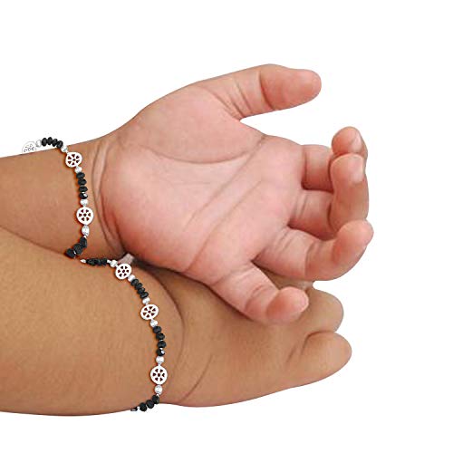 Taraash 925 Sterling Black Beaded Silver Kids Bracelets - Taraash
