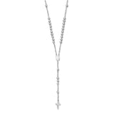 Taraash 925 Sterling Cross Chain Christian Silver Rosary For Unisex - Taraash