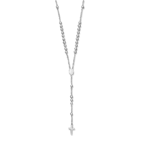 Taraash 925 Sterling Cross Chain Christian Silver Rosary For Unisex - Taraash