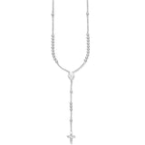 Taraash 925 Sterling Cross Silver Rosary For Unisex - Taraash