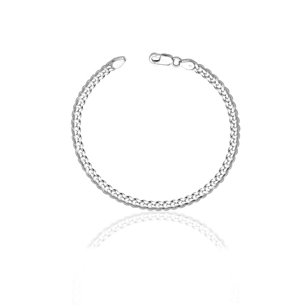 Taraash 925 Sterling Curb Chain Silver Men Bracelet - Taraash