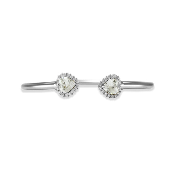 Taraash 925 Sterling Cz Bangle | Silver Bangle | Heart Bangle For Women - Taraash