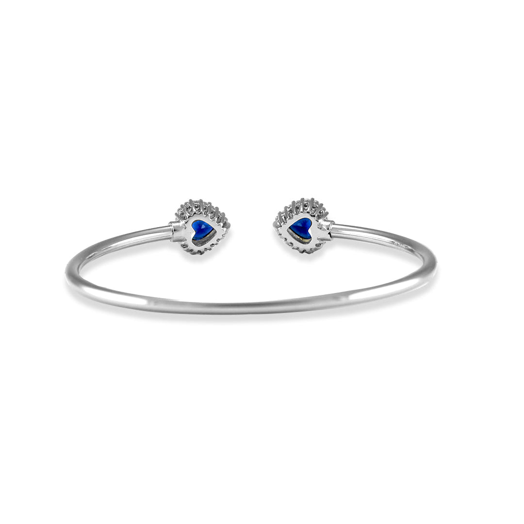 Taraash 925 Sterling Cz Bangle | Top Openable Kada Bangle | Heart Bangle For Women - Taraash