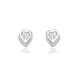 Taraash 925 Sterling Cz Heart Shape Stud Silver Earrings For Women CBER362I-01 - Taraash