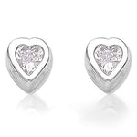 Load image into Gallery viewer, Taraash 925 Sterling Cz Heart Shape Stud Silver Earrings For Women CBER364I-01 - Taraash