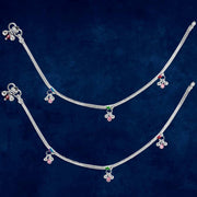 Taraash 925 Sterling CZ Silver Anklets For Women - Taraash