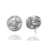 Taraash 925 Sterling Cz Silver Pendant Set |Cz Pendant and Earrings Set | Silver Pendant Set For Women - Taraash
