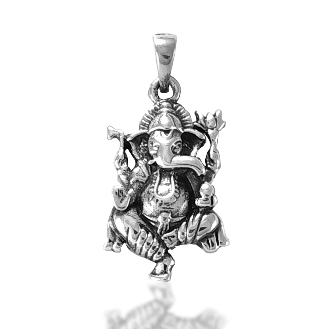 Taraash 925 Sterling Divine Antique Ganesha Silver Pendant For Men PDGANESH01 - Taraash