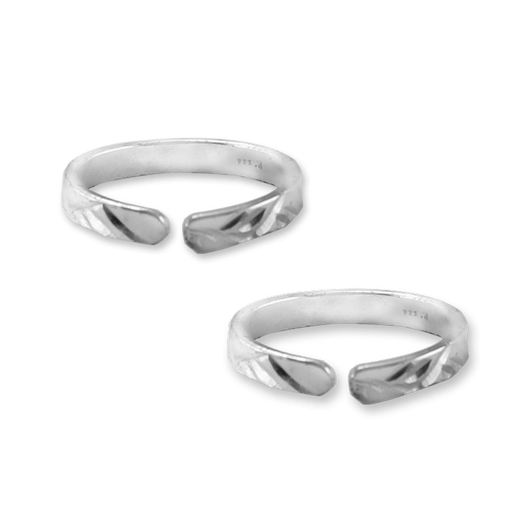Taraash 925 Sterling Engraved Silver Toe ring For Women - Taraash